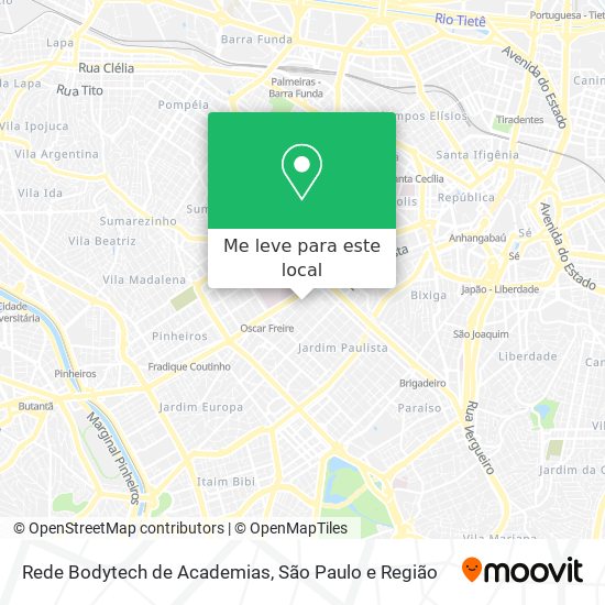 Rede Bodytech de Academias mapa