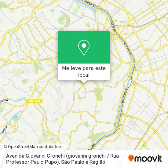 Avenida Giovanni Gronchi (giovanni gronchi / Rua Professor Paulo Pupo) mapa