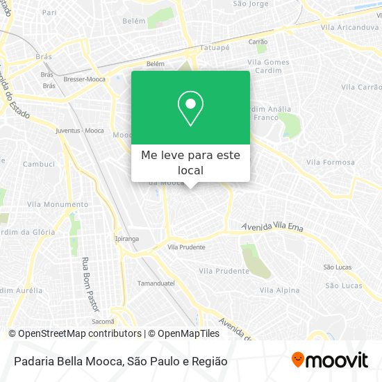 Padaria Bella Mooca mapa