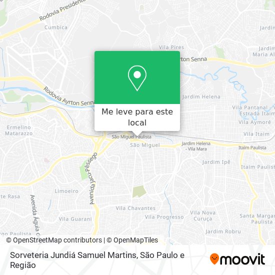 Sorveteria Jundiá Samuel Martins mapa