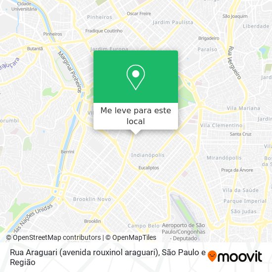 Rua Araguari (avenida rouxinol araguari) mapa