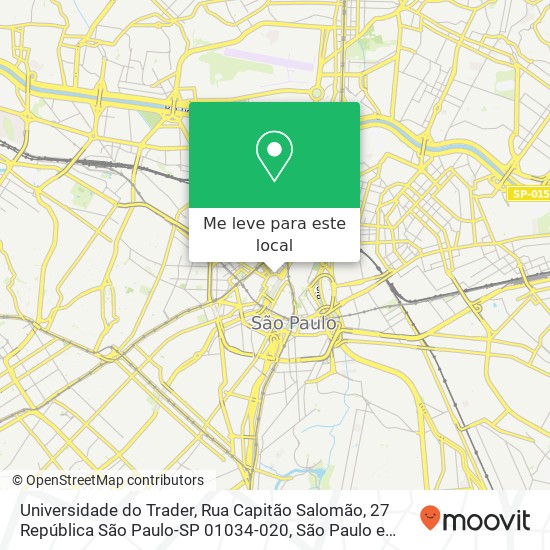 Universidade do Trader, Rua Capitão Salomão, 27 República São Paulo-SP 01034-020 mapa