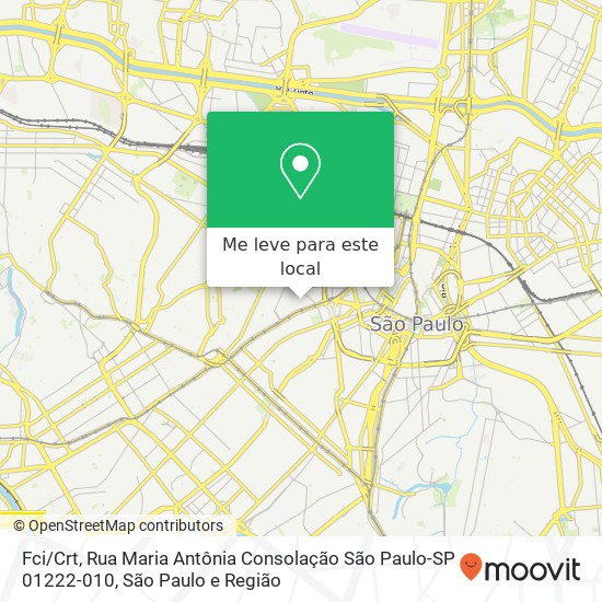 Fci / Crt, Rua Maria Antônia Consolação São Paulo-SP 01222-010 mapa
