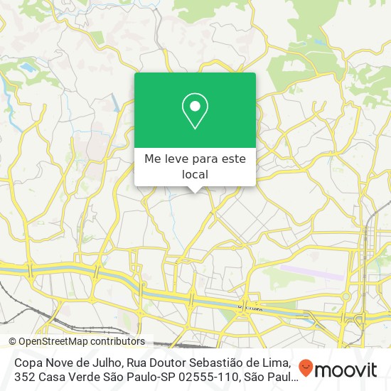 Copa Nove de Julho, Rua Doutor Sebastião de Lima, 352 Casa Verde São Paulo-SP 02555-110 mapa