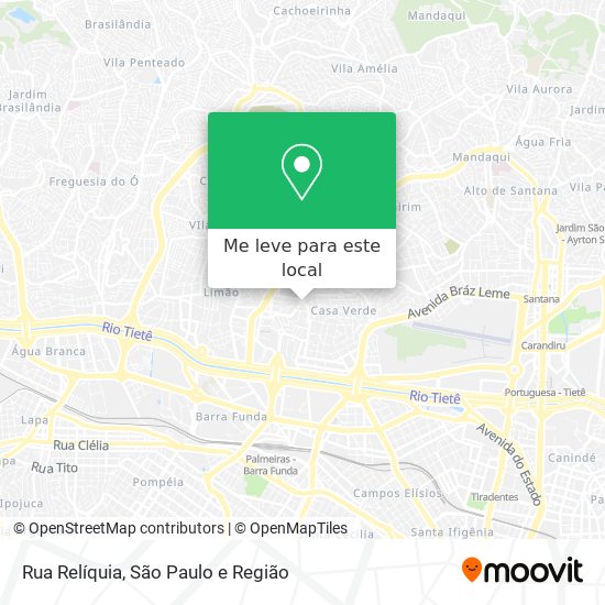 Rua Relíquia mapa