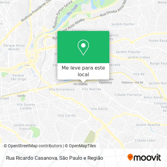 Rua Ricardo Casanova mapa