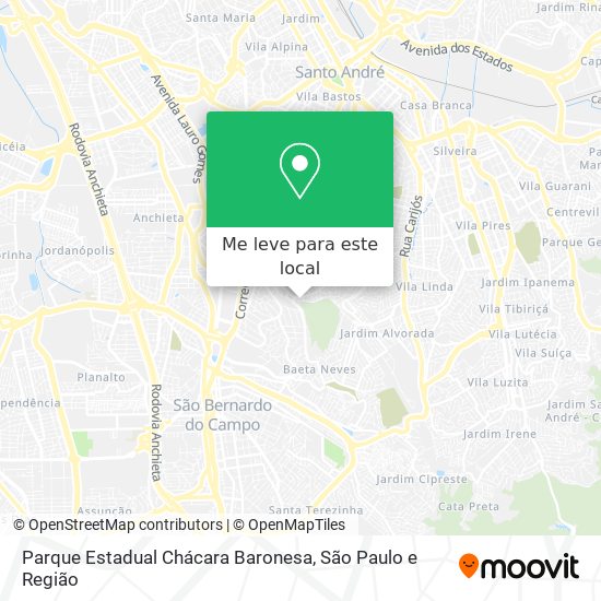 Parque Estadual Chácara Baronesa mapa