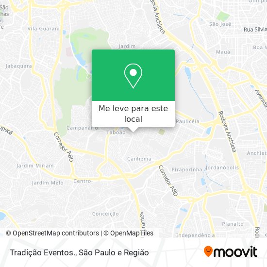Tradição Eventos. mapa