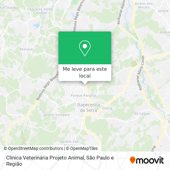 Clínica Veterinária Projeto Animal mapa
