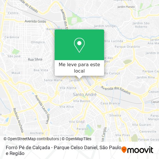 Forró Pé de Calçada - Parque Celso Daniel mapa