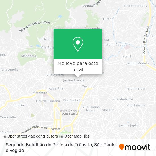 Segundo Batalhão de Polícia de Trânsito mapa