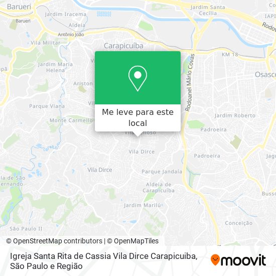 Igreja Santa Rita de Cassia Vila Dirce Carapicuiba mapa