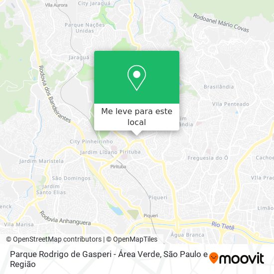 Parque Rodrigo de Gasperi - Área Verde mapa