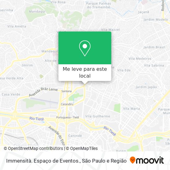 Immensità. Espaço de Eventos. mapa