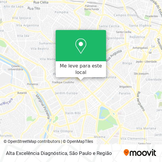 Alta Excelência Diagnóstica mapa