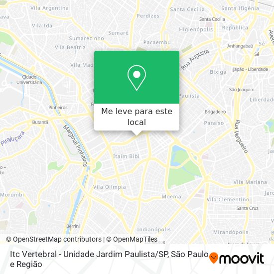 Itc Vertebral - Unidade Jardim Paulista / SP mapa