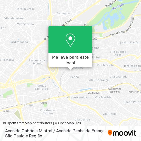 Avenida Gabriela Mistral / Avenida Penha de França mapa