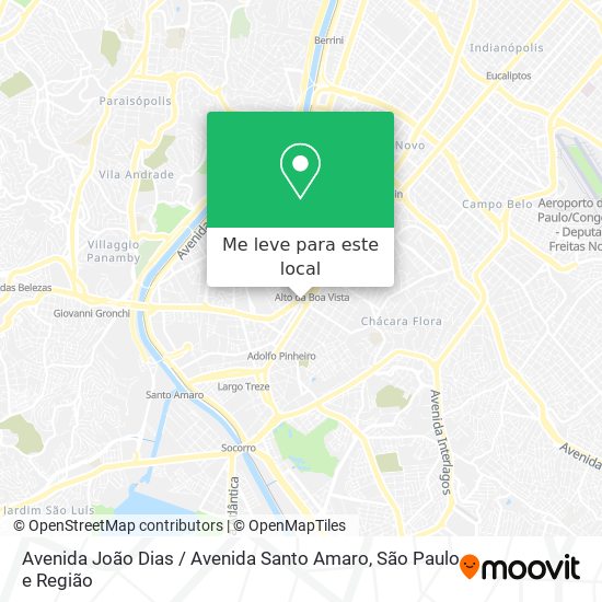 Avenida João Dias / Avenida Santo Amaro mapa