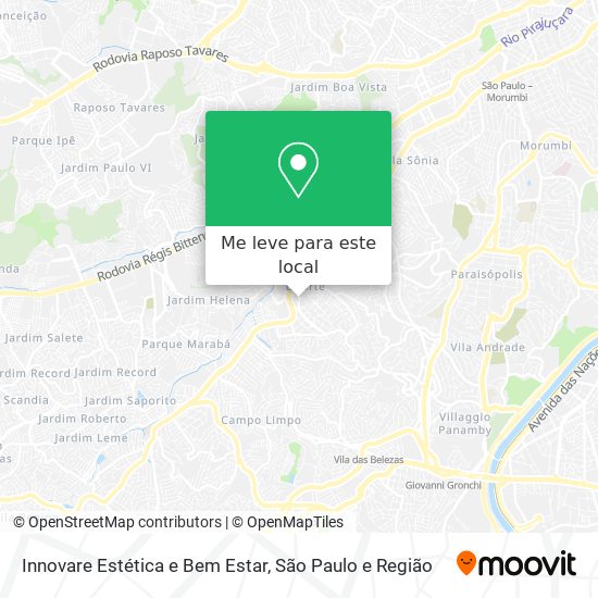 Innovare Estética e Bem Estar mapa