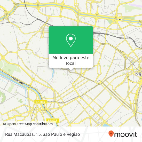 Rua Macaúbas, 15, Perdizes (Sumaré) São Paulo-SP mapa