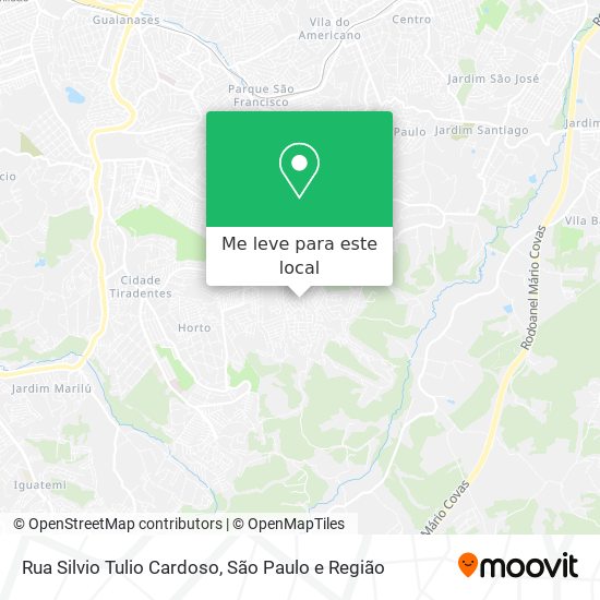 Rua Silvio Tulio Cardoso mapa