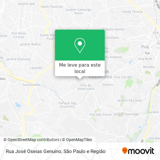 Rua José Oseias Genuino mapa