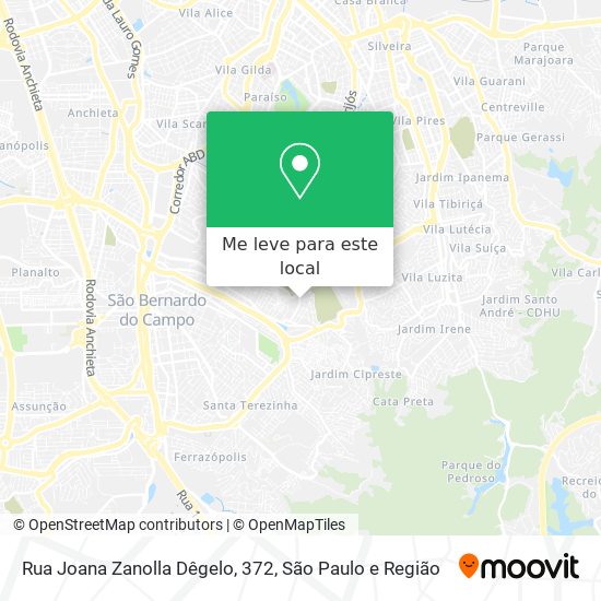 Rua Joana Zanolla Dêgelo, 372 mapa