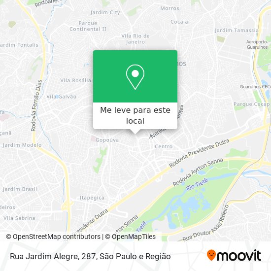 Rua Jardim Alegre, 287 mapa