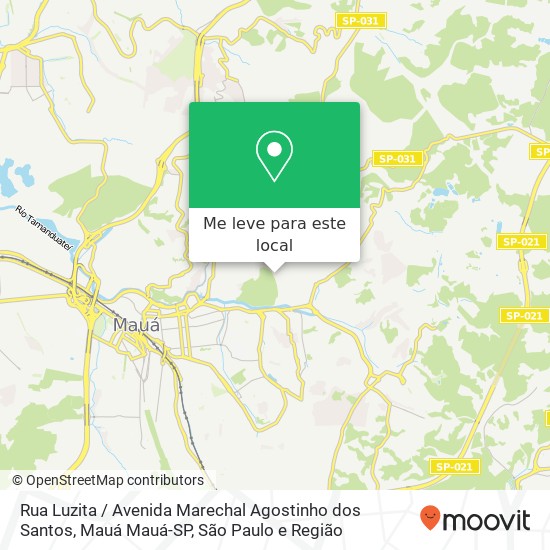 Rua Luzita / Avenida Marechal Agostinho dos Santos, Mauá Mauá-SP mapa