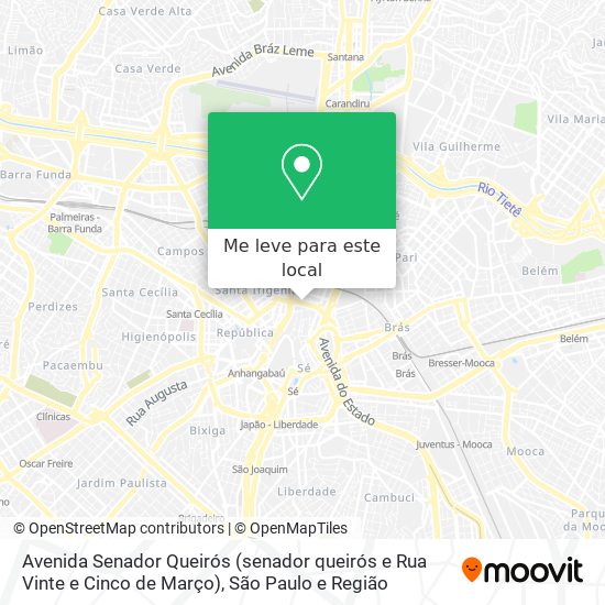Avenida Senador Queirós (senador queirós e Rua Vinte e Cinco de Março) mapa