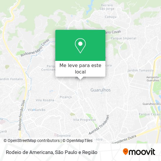 Rodeio de Americana mapa