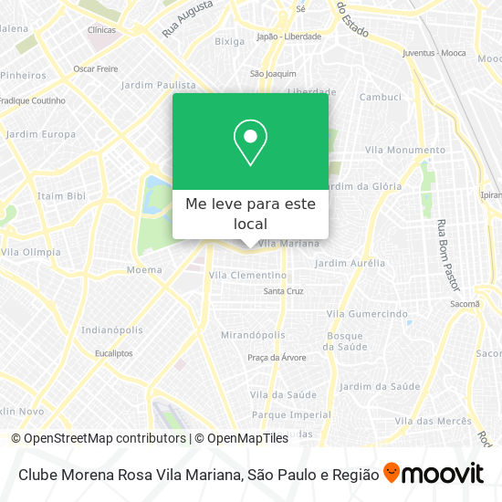 Clube Morena Rosa Vila Mariana mapa