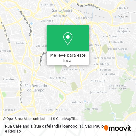 Rua Cafelândia (rua cafelândia joanópolis) mapa