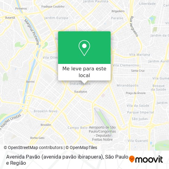 Avenida Pavão (avenida pavão ibirapuera) mapa