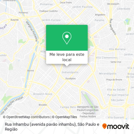 Rua Inhambu (avenida pavão inhambu) mapa