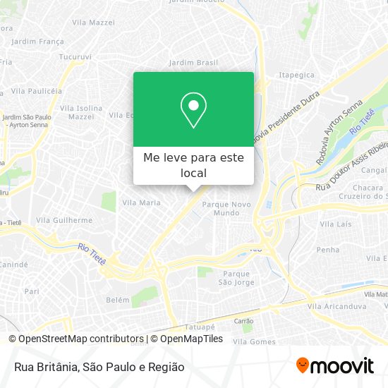 Rua Britânia mapa