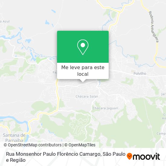 Rua Monsenhor Paulo Florêncio Camargo mapa