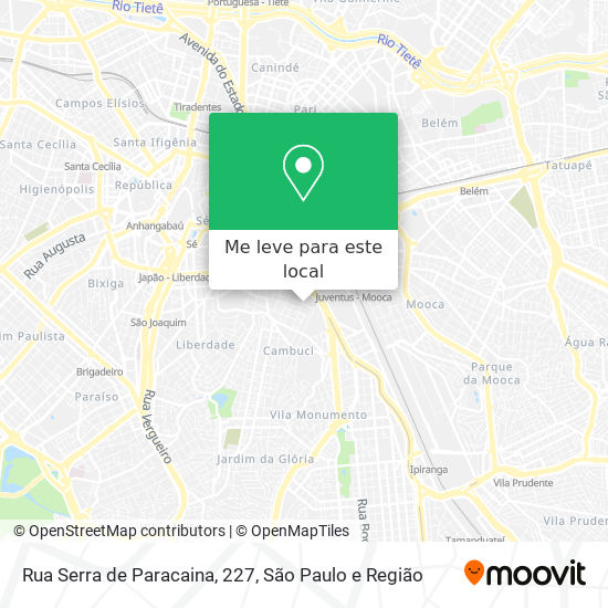 Rua Serra de Paracaina, 227 mapa