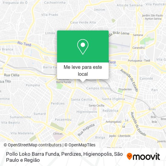 Pollo Loko Barra Funda, Perdizes, Higienopolis mapa