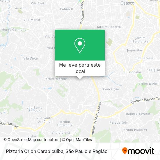 Pizzaria Orion Carapicuiba mapa