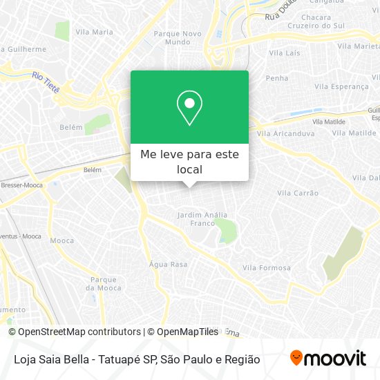 Loja Saia Bella - Tatuapé SP mapa