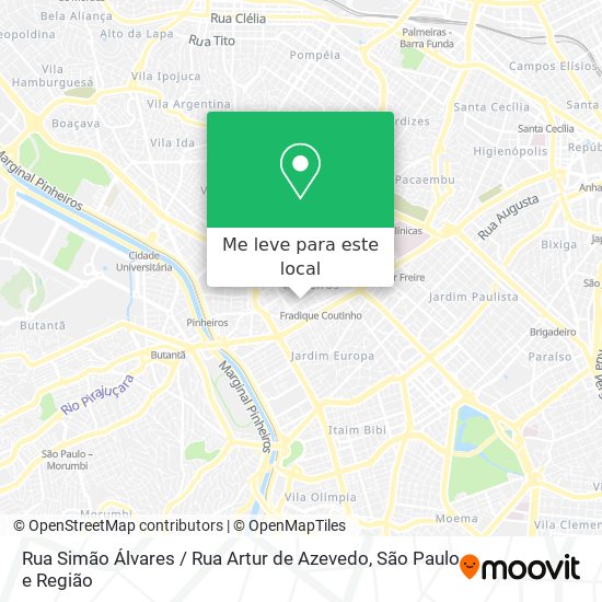 Rua Simão Álvares / Rua Artur de Azevedo mapa