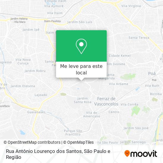 Rua Antônio Lourenço dos Santos mapa