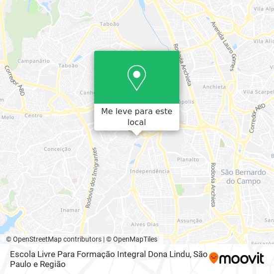 Escola Livre Para Formação Integral Dona Lindu mapa