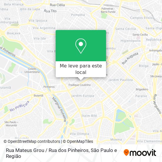 Rua Mateus Grou / Rua dos Pinheiros mapa