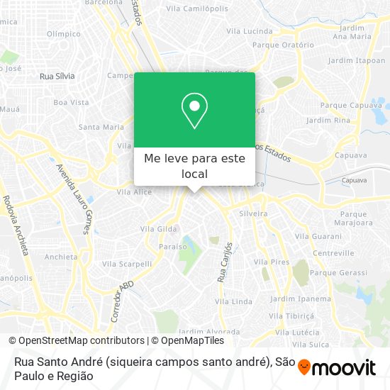 Rua Santo André (siqueira campos santo andré) mapa