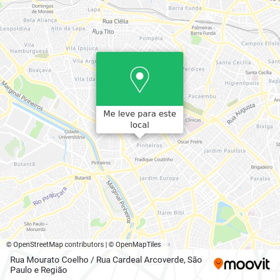 Rua Mourato Coelho / Rua Cardeal Arcoverde mapa