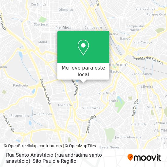 Rua Santo Anastácio (rua andradina santo anastácio) mapa