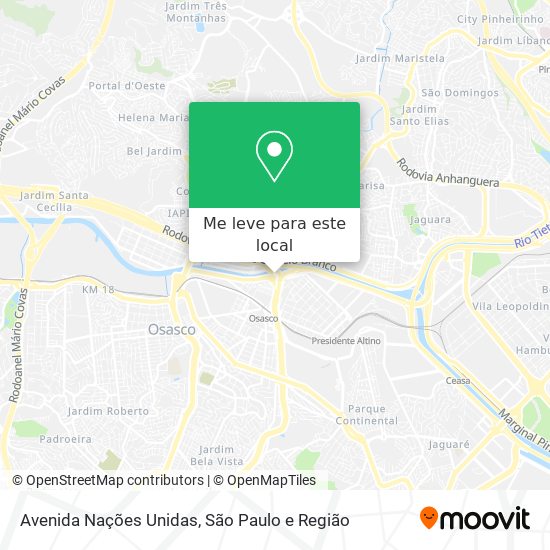 Avenida Nações Unidas mapa