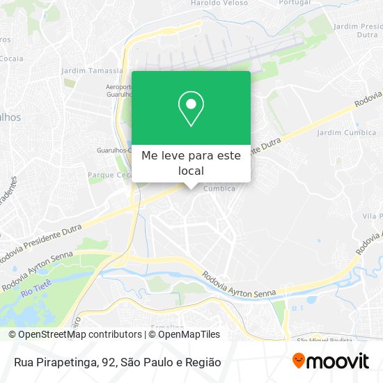 Rua Pirapetinga, 92 mapa